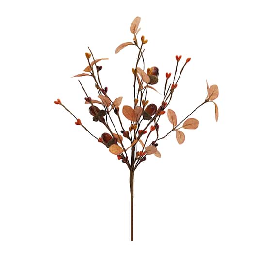 12" Orange & Red Acorn Leaves Pick by Ashland®